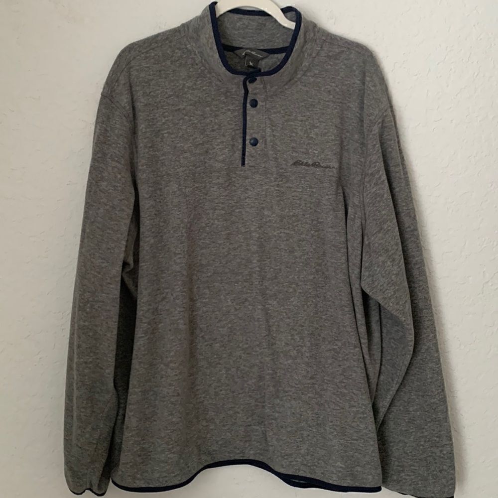 Eddie Bauer Fleece Gray Pullover Size 2XL